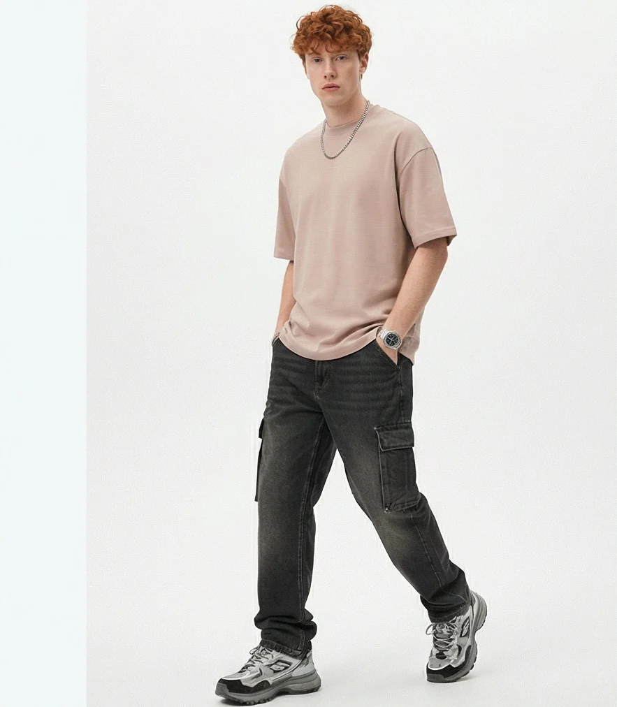 Dusty Rose Oversized Heavyweight Tee - R217225 - Image 3