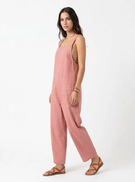 Dusty Rose Square Neck Utility Jumpsuit - R216673 - Image 4
