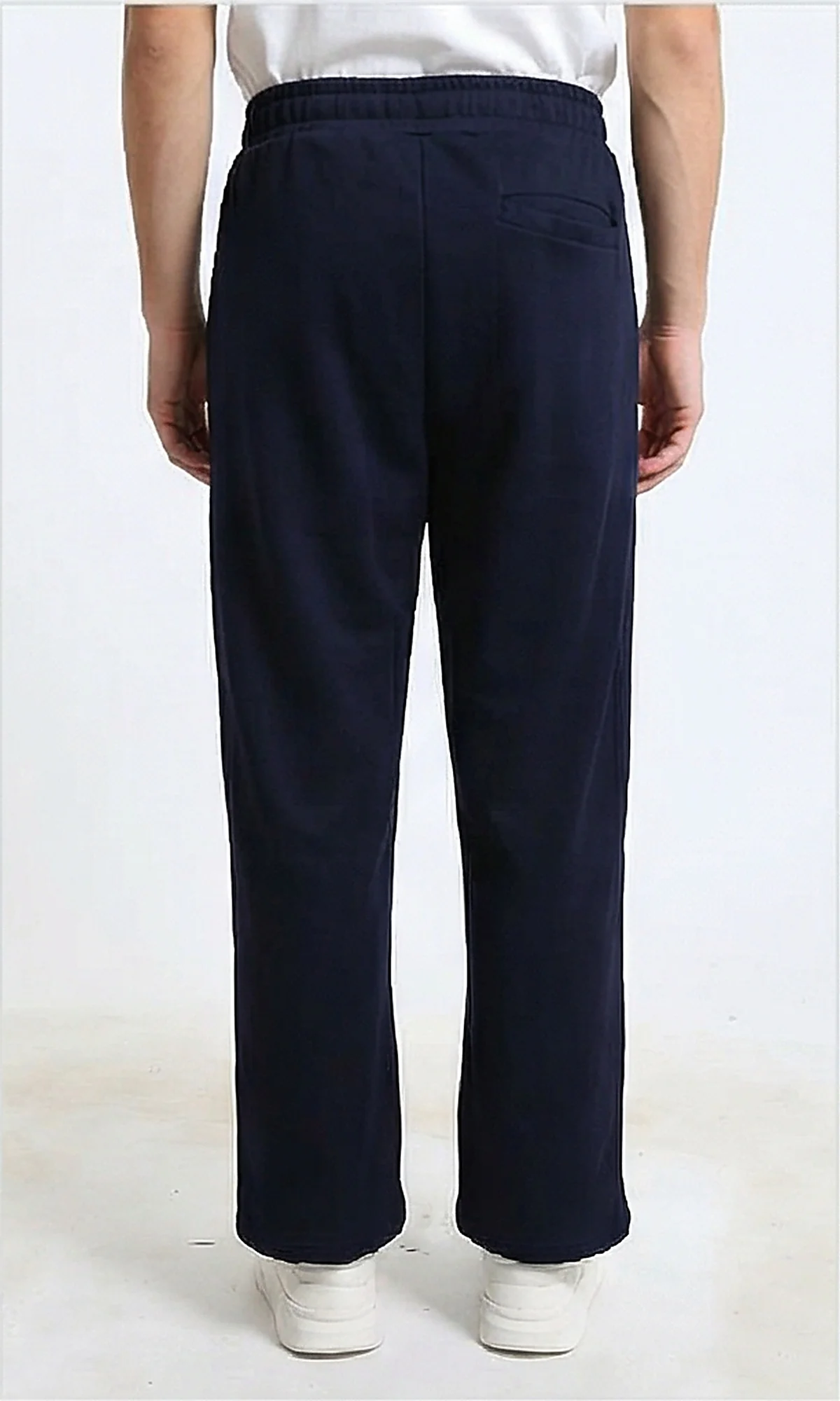 R215217 - Elastic Waist Comfy Cotton Pants - Navy Blue - Image 2