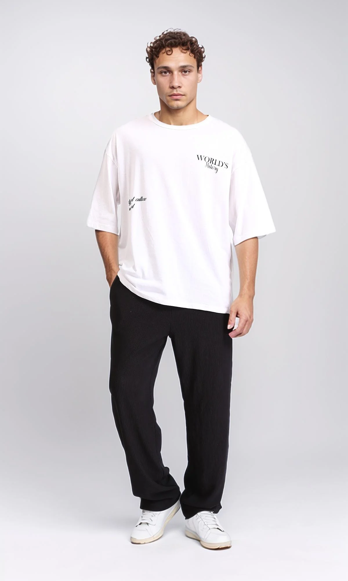 R208096 - Elastic Waist Comfy Ribbed Pants - Black - Image 4