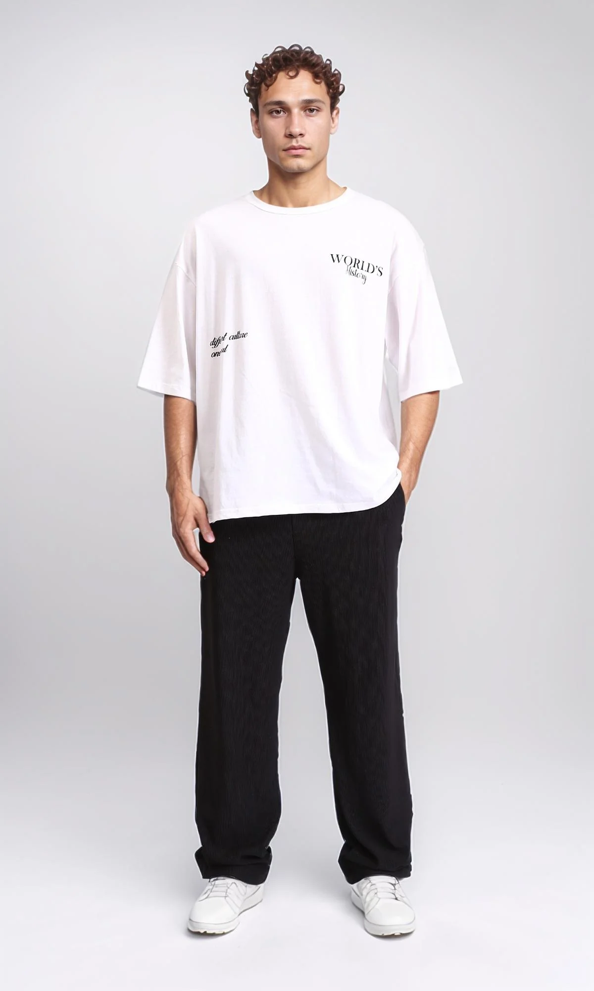 R208096 - Elastic Waist Comfy Ribbed Pants - Black - Image 5