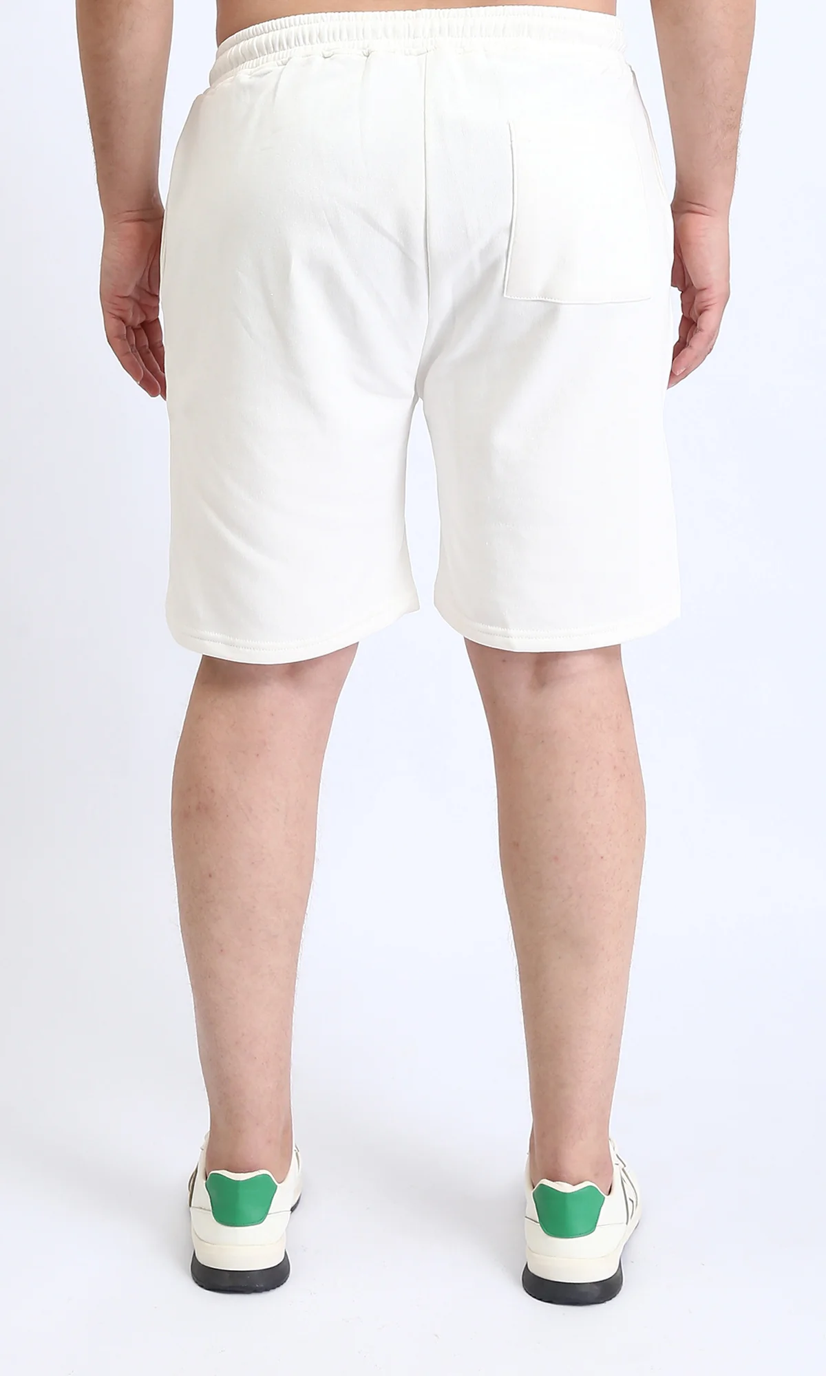 R208171 - Elastic Waist with Drawstring Shorts - Off-White - Image 2