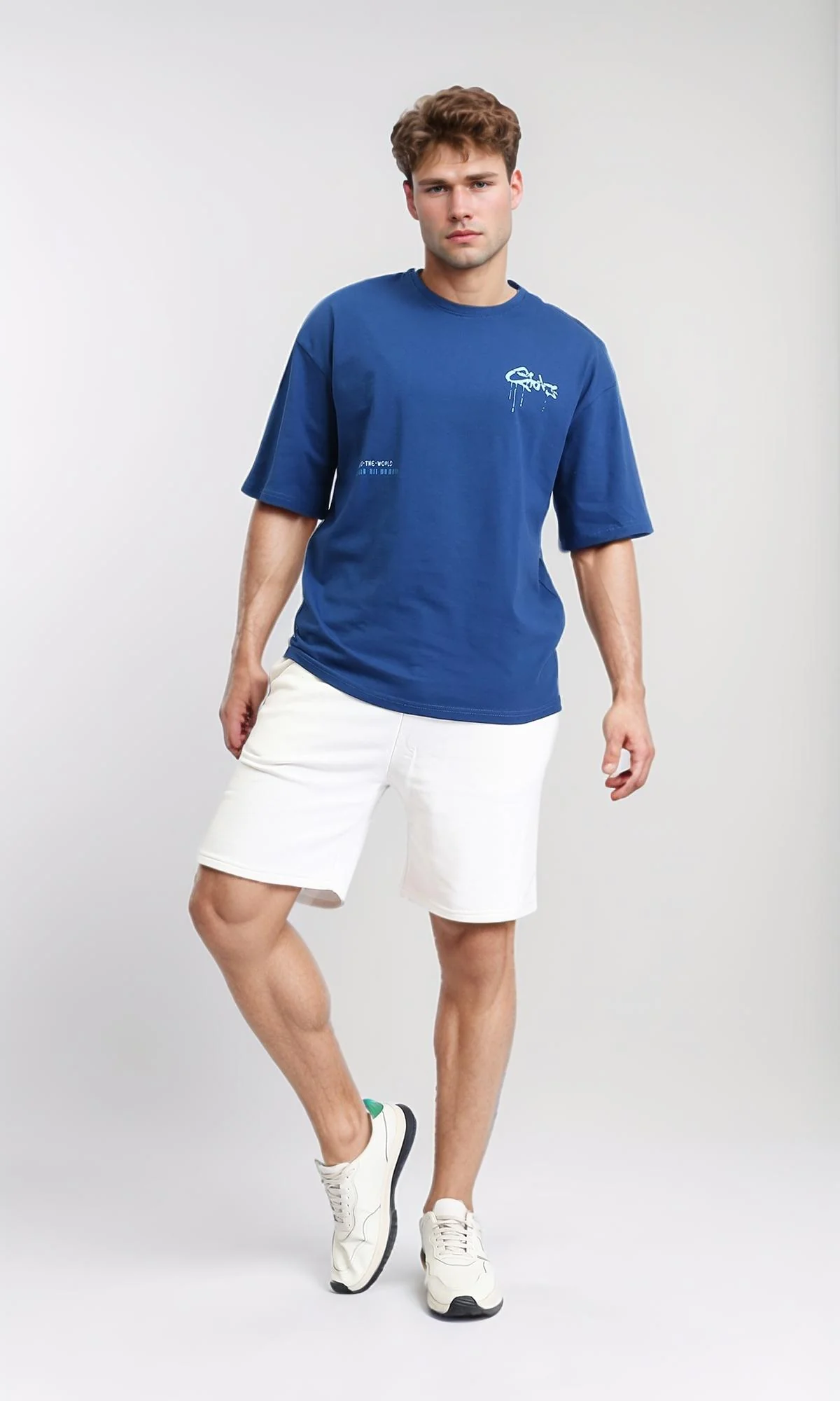 R208171 - Elastic Waist with Drawstring Shorts - Off-White - Image 4
