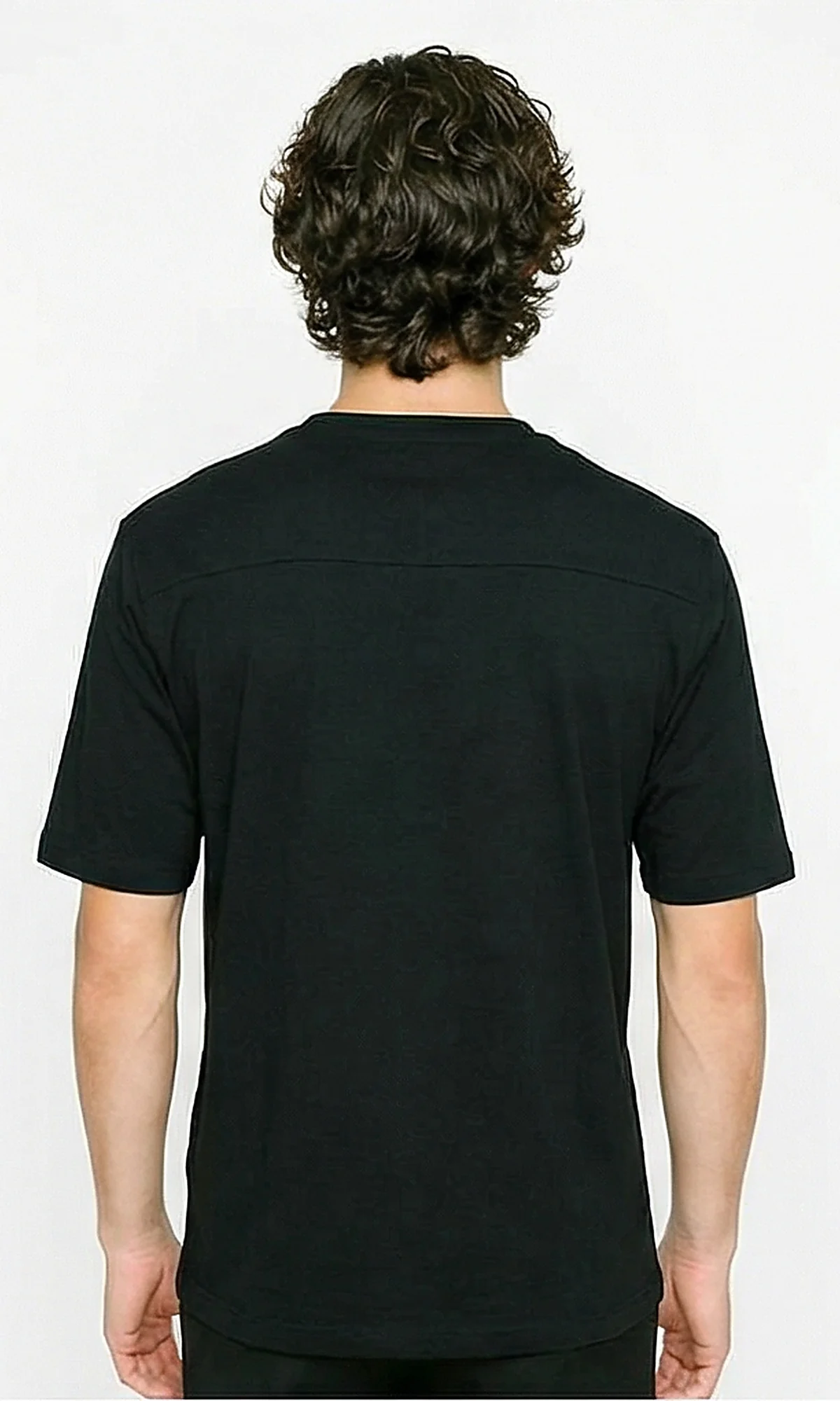 R215875 - Elbow Sleeves Solid Regular Fit Tee - Black - Image 2