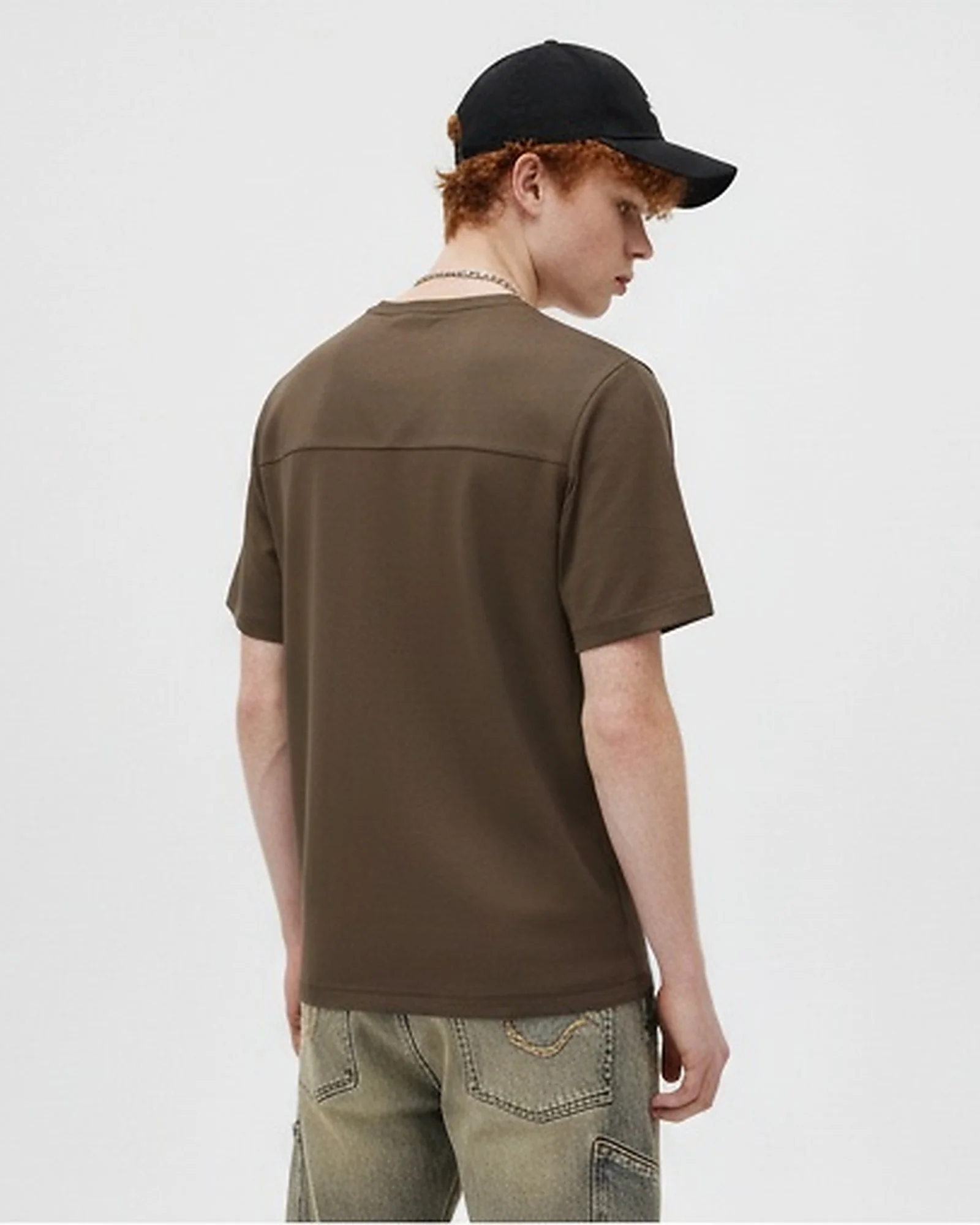 Espresso Brown Utilitarian Relaxed Fit T-Shirt - R216804 - Image 2