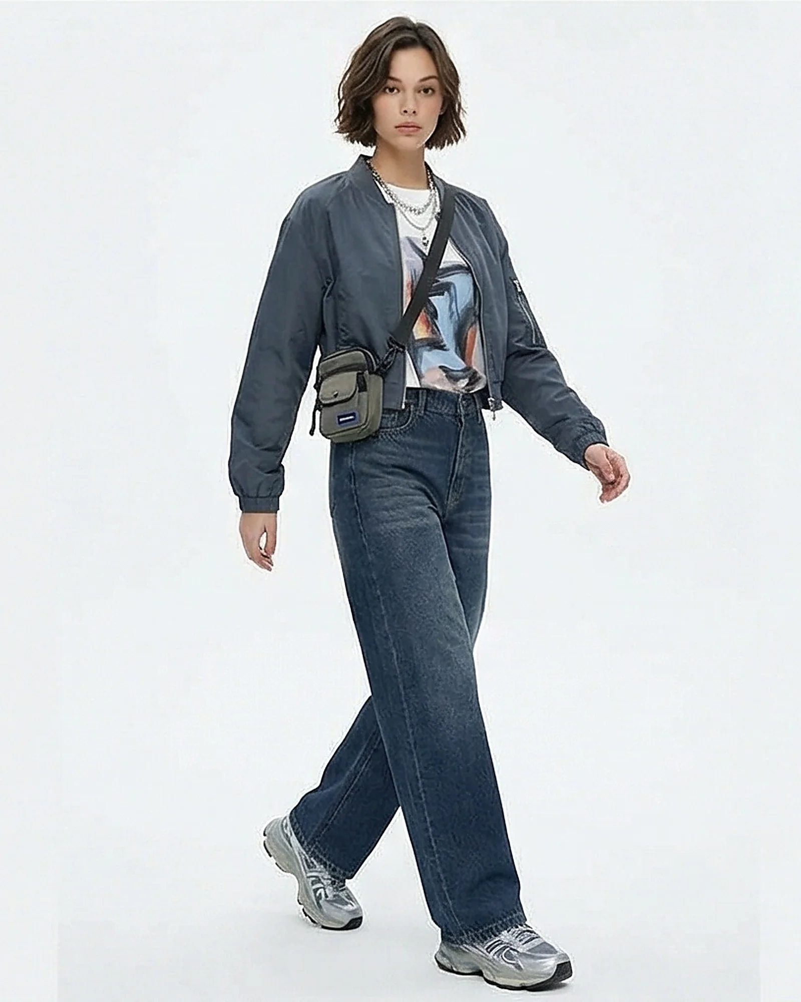 Essential Dark Wash High-Waisted Wide Leg Jeans - Image 3