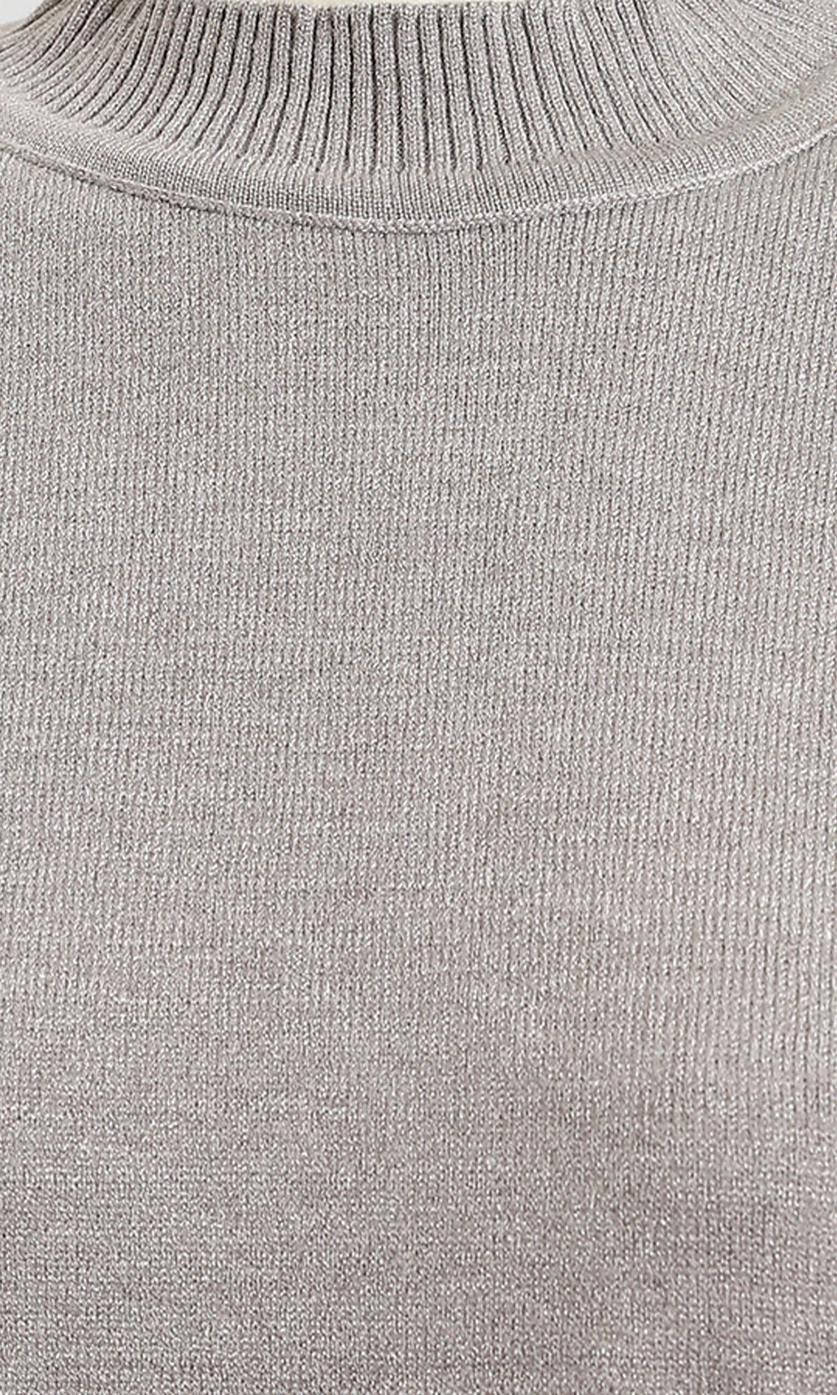 Essential Heather Grey Mock Neck Pullover - Image 3