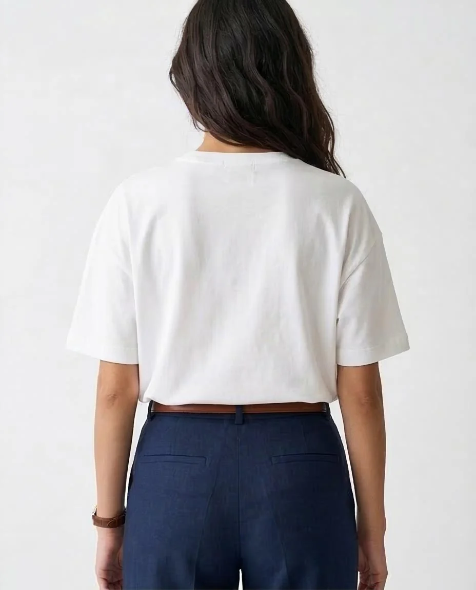 Ravin Essential Oversized Crew Neck T-Shirt – Crisp White - O203516 - Image 2