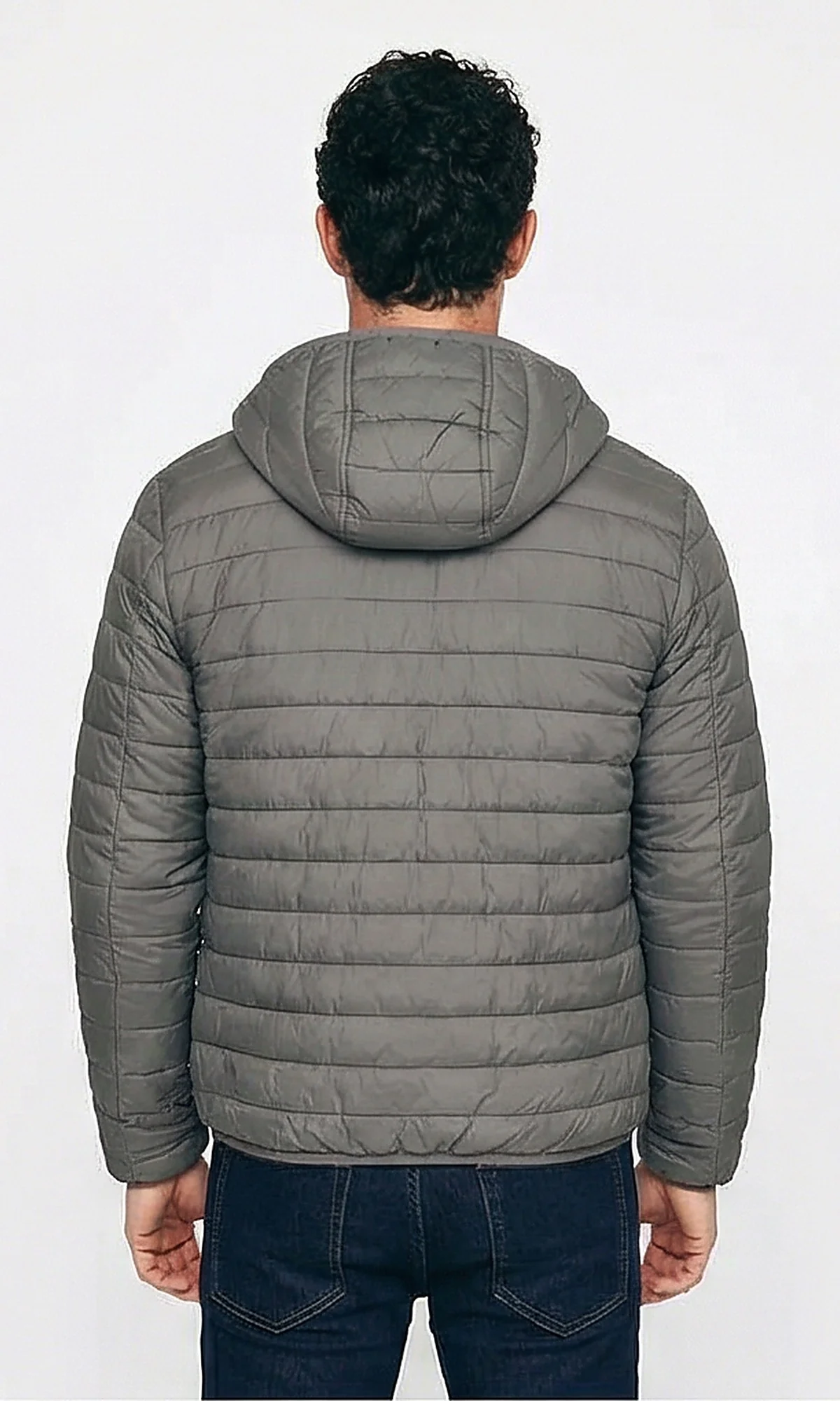 Essential Quilted Hooded Jacket in Heather Grey - Image 2
