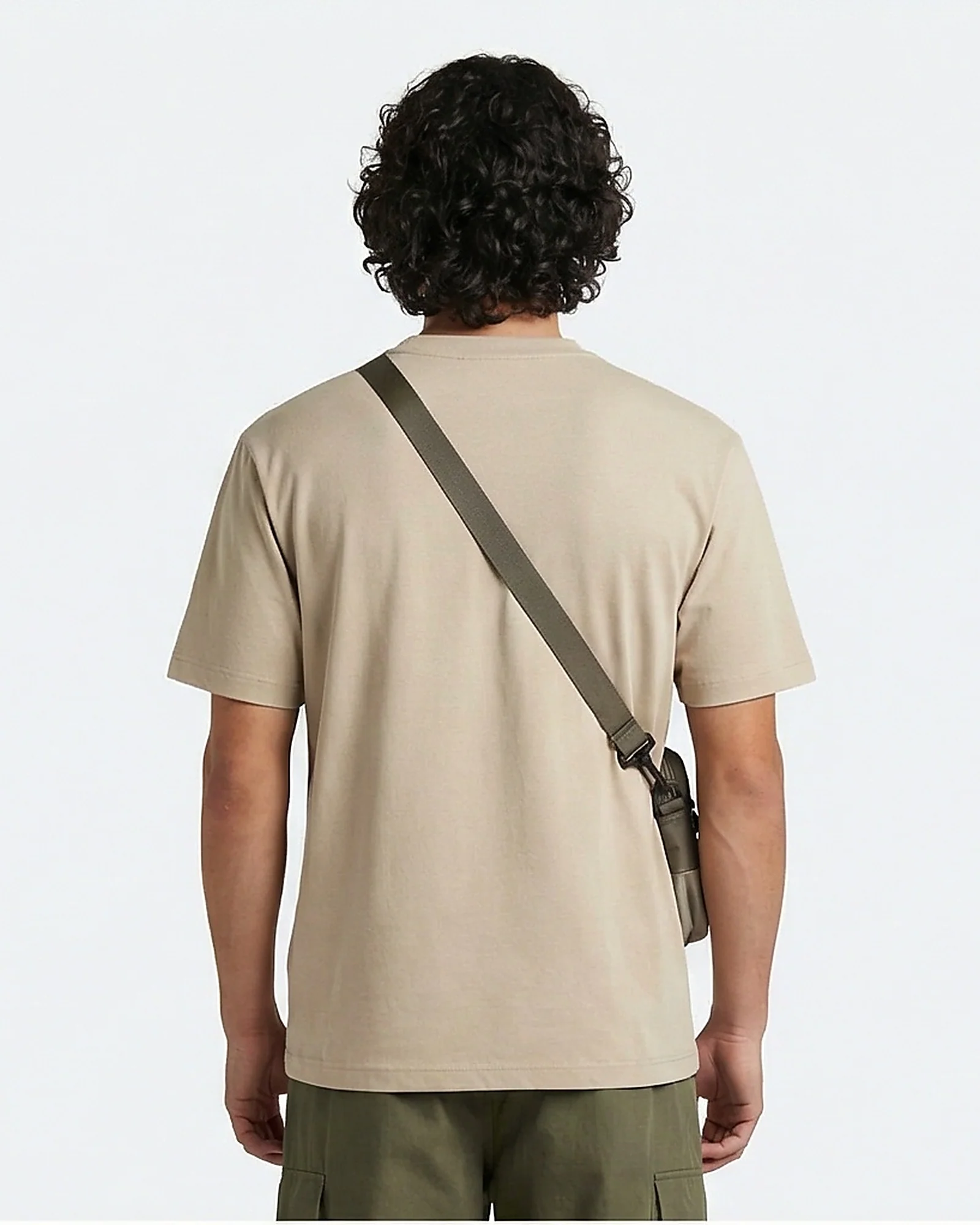 Essential Relaxed Fit Crew Neck T-Shirt in Sand - Image 2