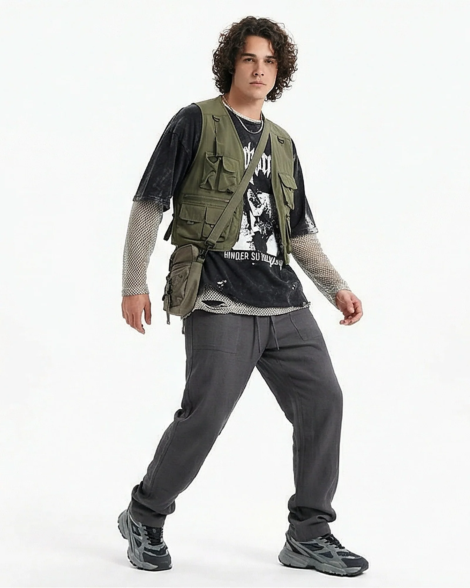Essential Relaxed Fit Drawstring Trousers in Charcoal - Image 3