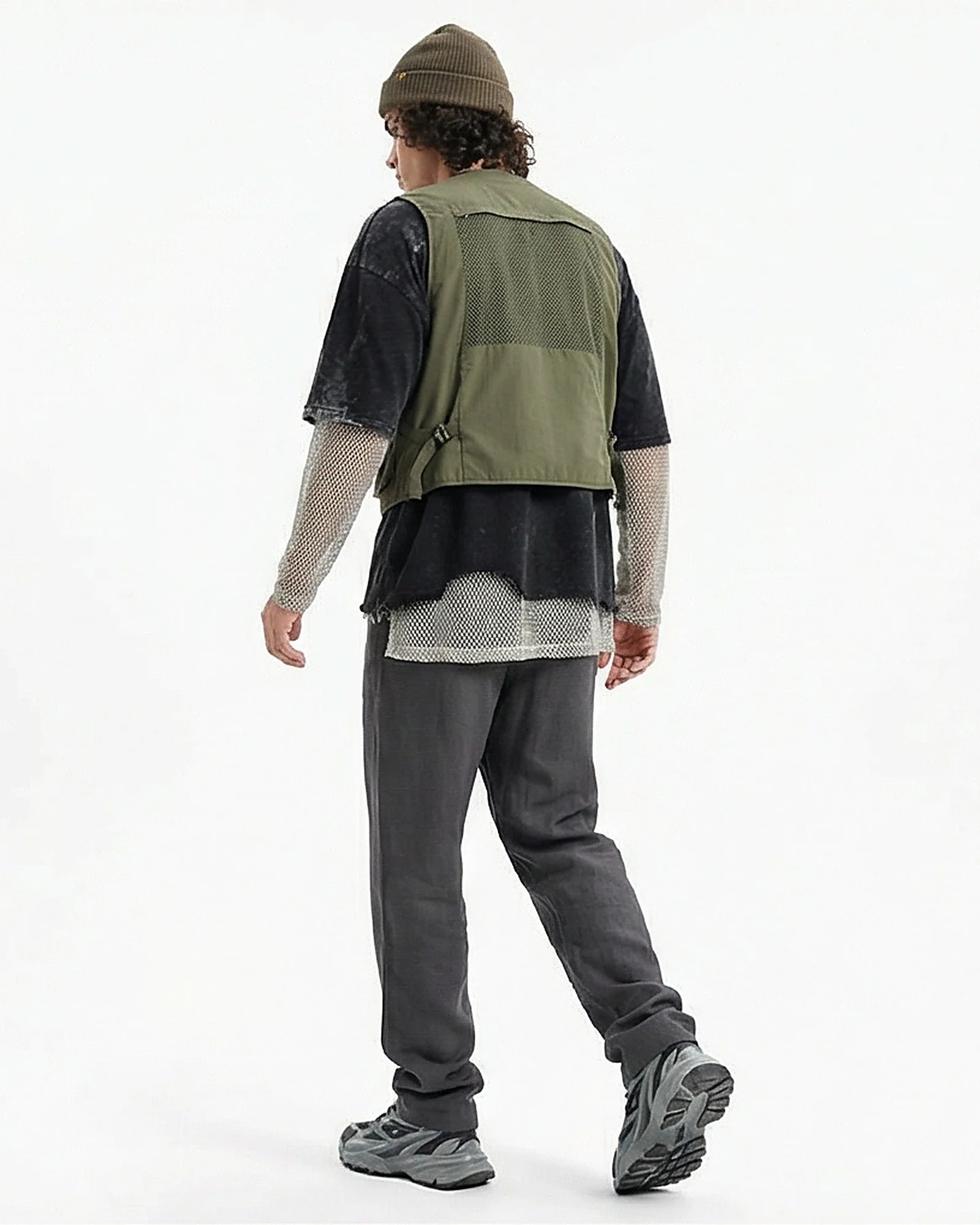 Essential Relaxed Fit Drawstring Trousers in Charcoal - Image 4