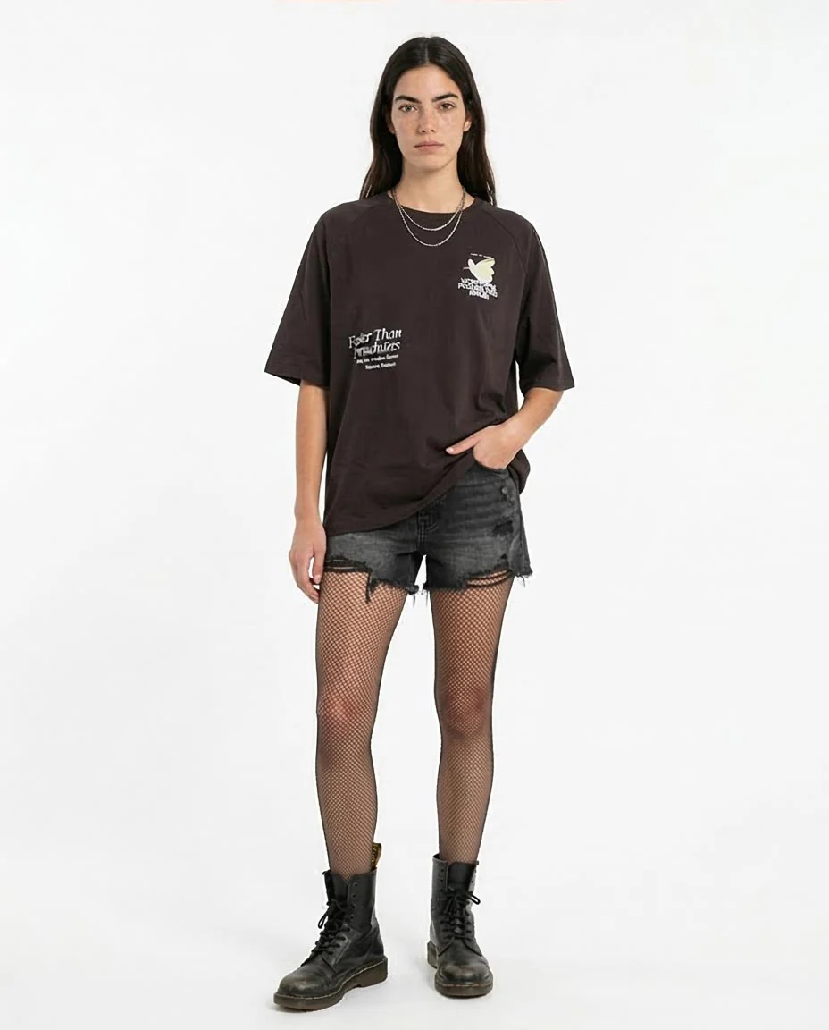 RAVIN | "Faster Than Parachutes" Oversized Concert Tee - Black - R205516 - Image 3