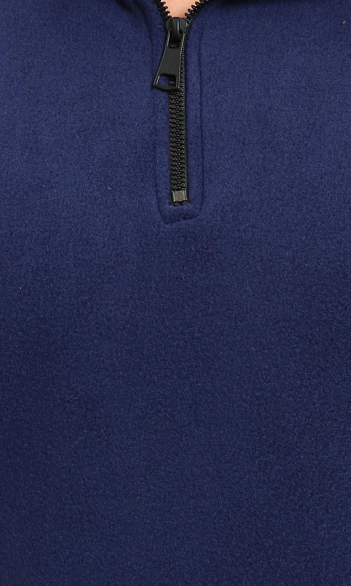 Fleece Quarter-Zip Sweatshirt with Front Pocket - Navy Blue - R213300 - Image 3