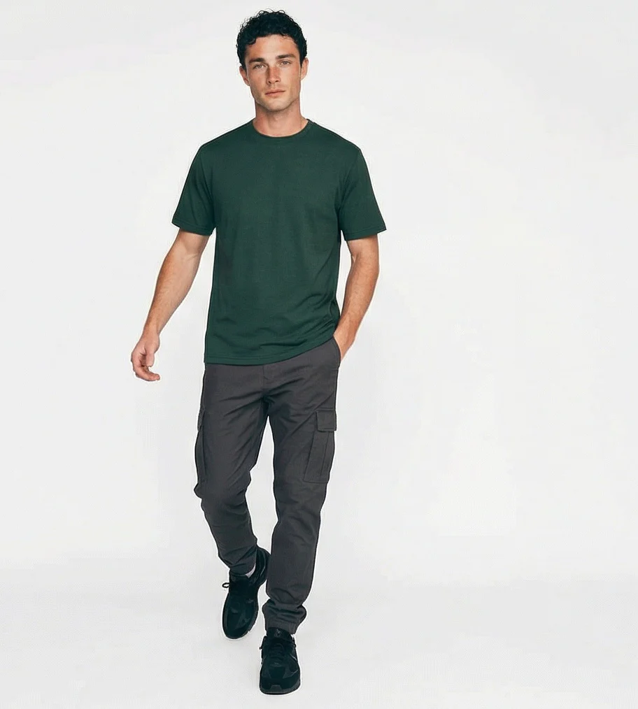 Forest Green Essential Crew Neck T-Shirt - R217690 - Image 3
