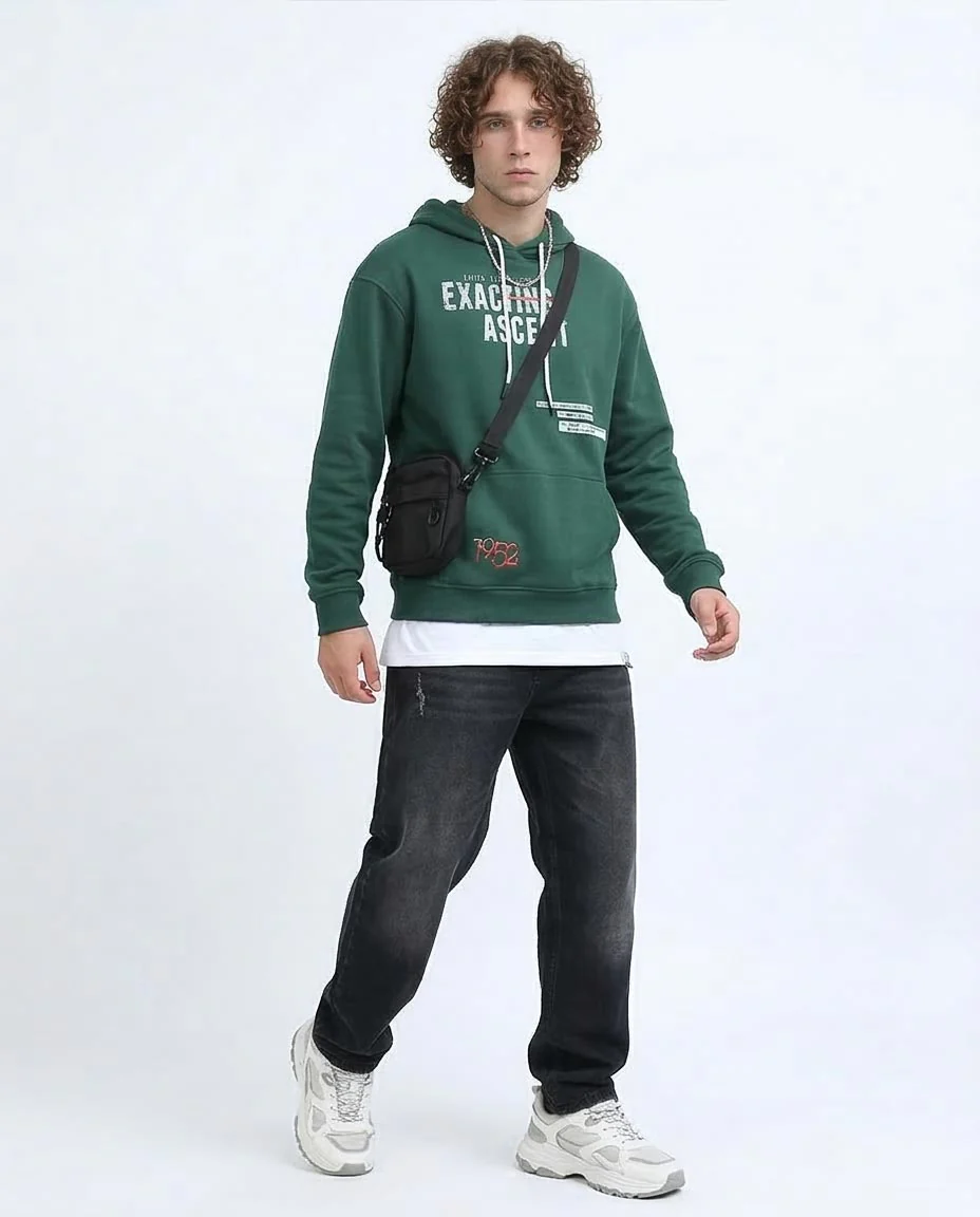 Forest Green Exacting Ascent Graphic Hoodie - 0199371 - Image 3