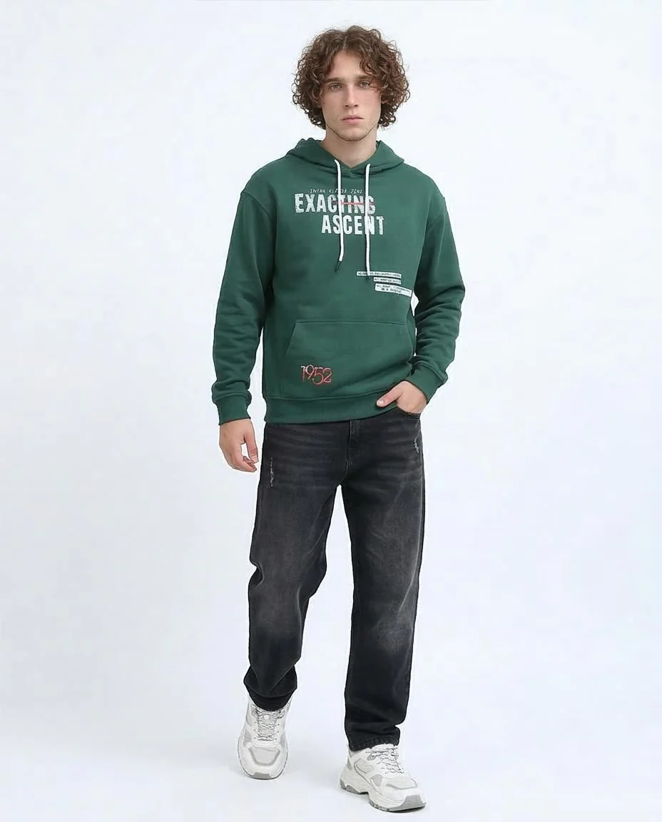 Forest Green Exacting Ascent Graphic Hoodie - 0199371 - Image 5