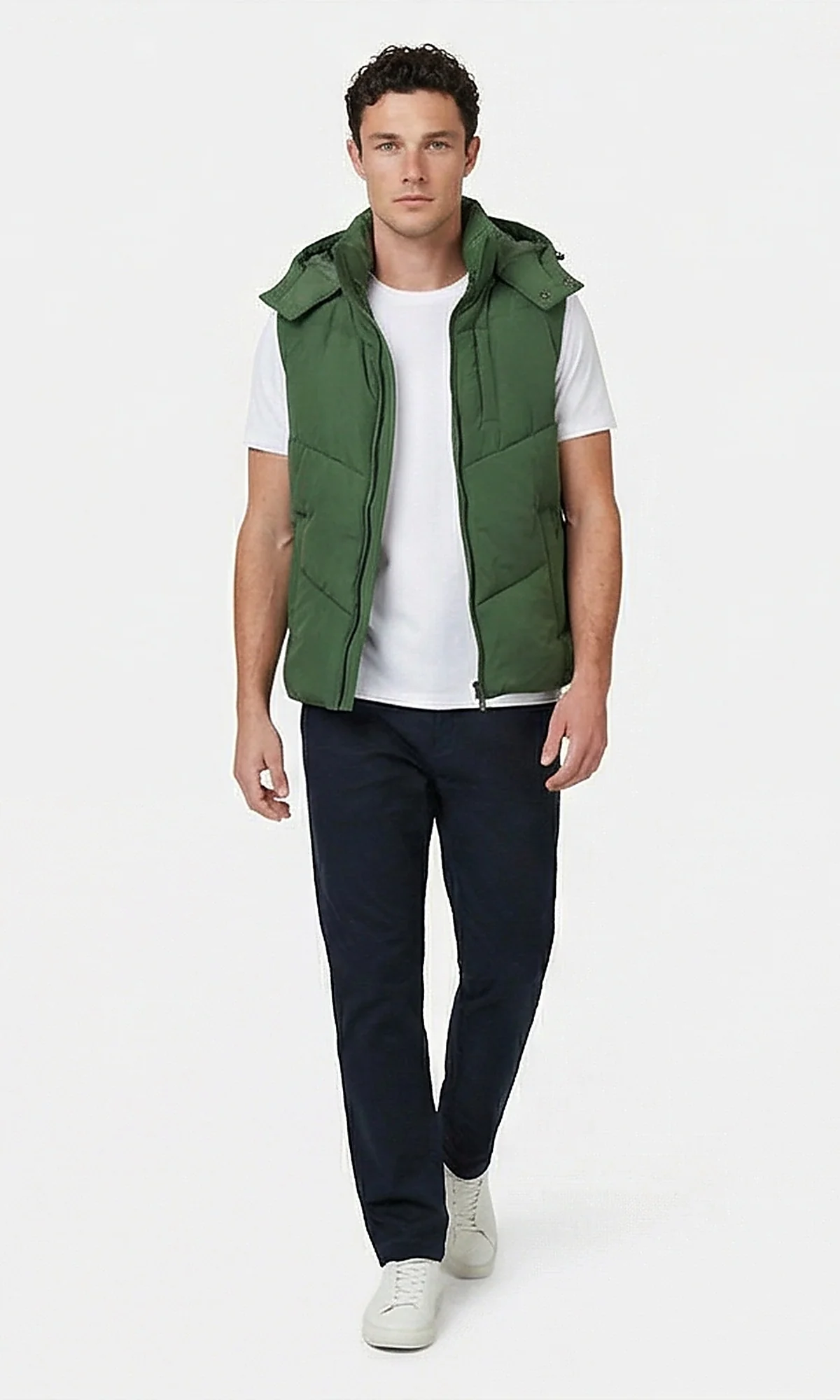 Forest Green Hooded Puffer Vest - O198262 - Image 3
