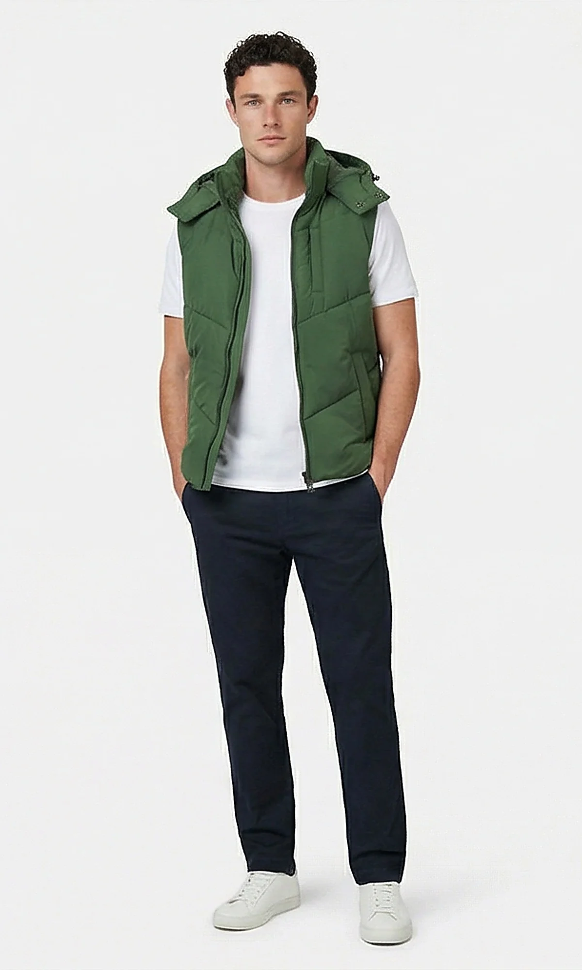 Forest Green Hooded Puffer Vest - O198262 - Image 4