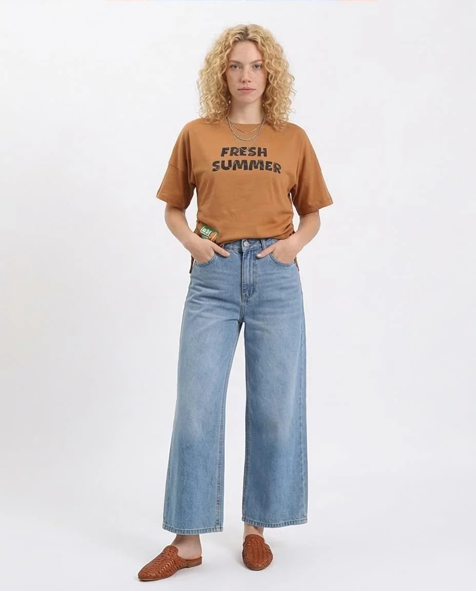 Ravin Fresh Summer Graphics Side Drawstring T-shirt - Cinnamon - R210320 - Image 3