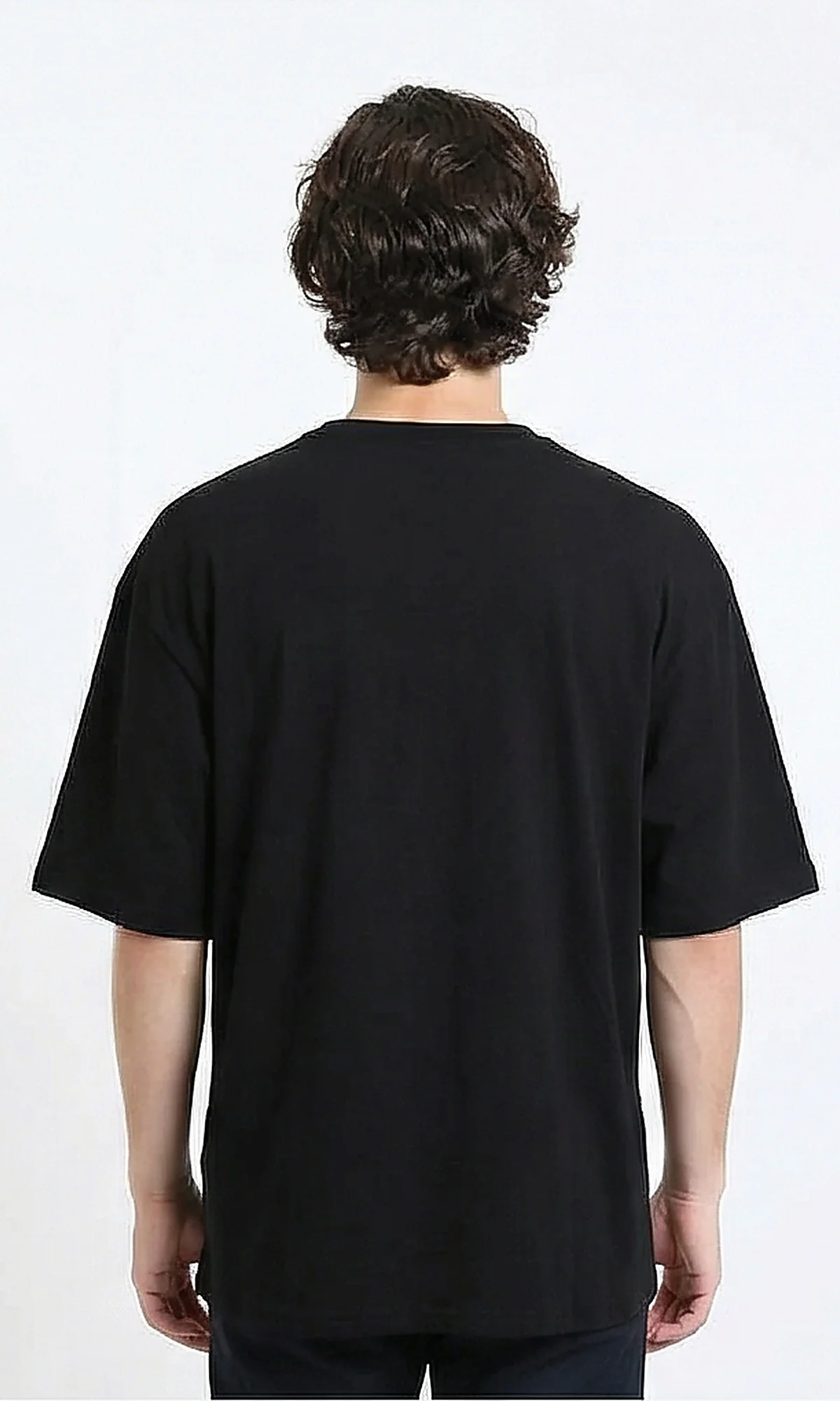 R215732 - Front Print Slip On Printed Tee - Black - Image 2