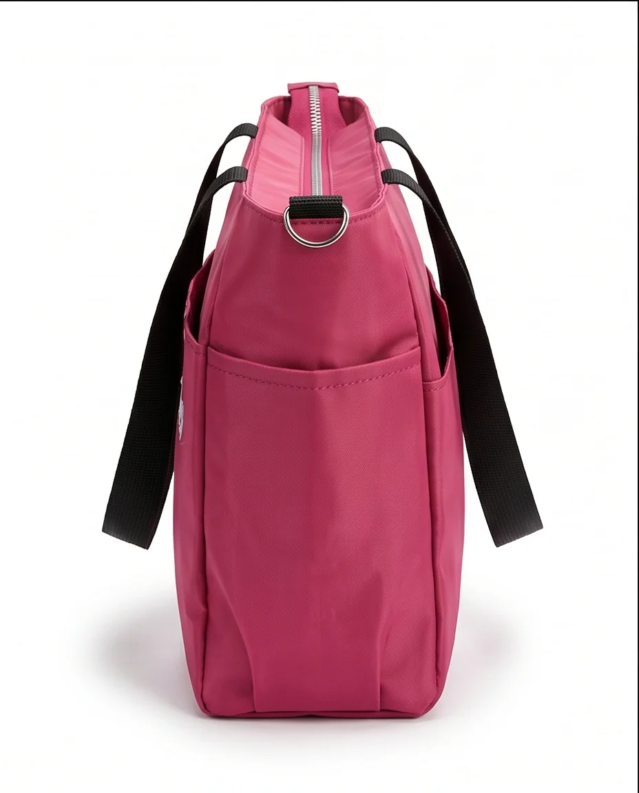 Fuchsia "Lucky Girl" Nylon Utility Tote Bag - R216624 - Image 3