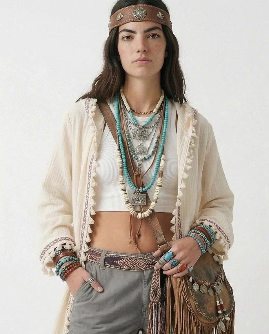 Ravin Gaia Max Boho Embellished Gauze Hooded Duster  - R217017 - Image 4