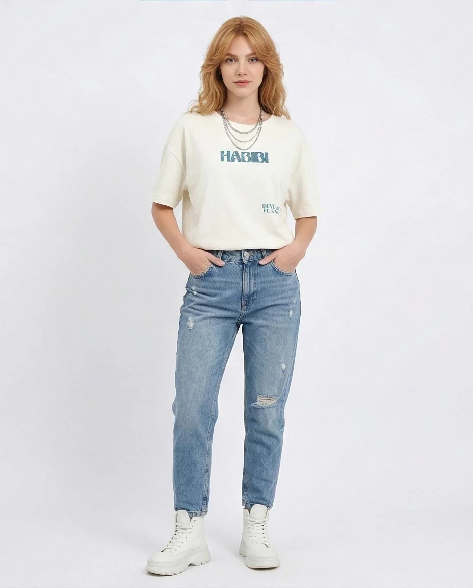 Ravin | "Habibi" Sahel Summer Oversized Graphic Tee-O.WHITE - R216170 - Image 3