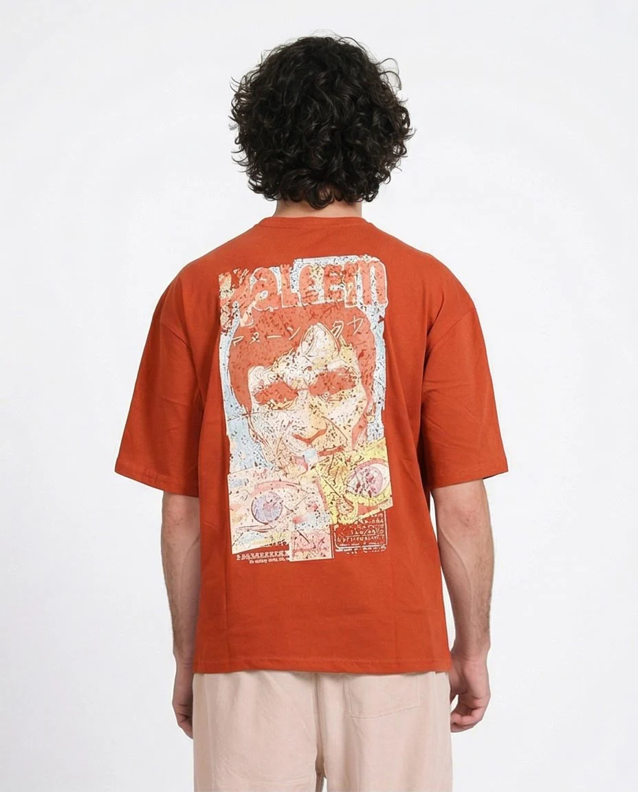 Ravin | Haleem Graphic Oversized T-Shirt in Terracotta - R207067 - Image 2