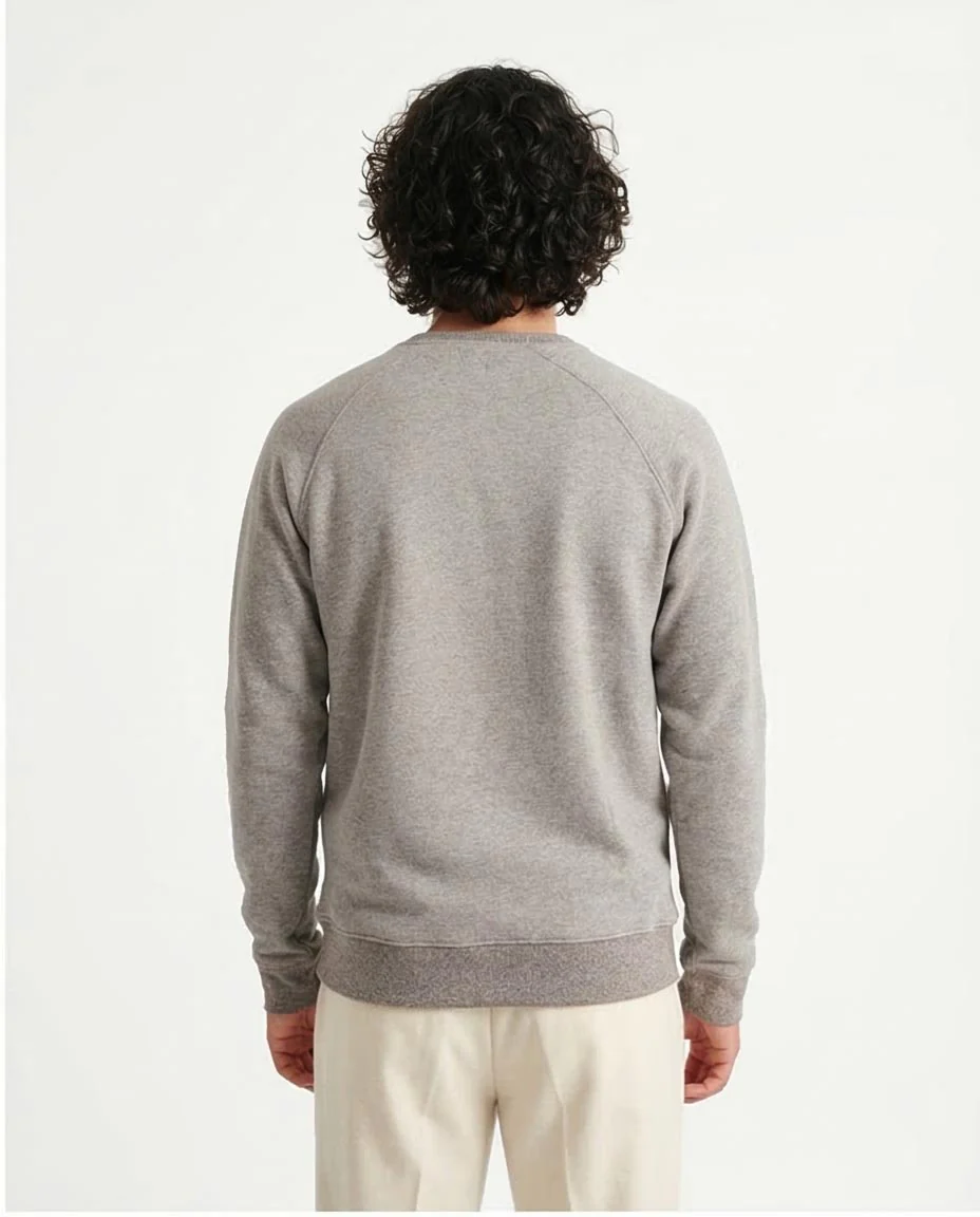 Heather Grey Raglan Sleeve Crewneck Sweatshirt - R206842 - Image 2