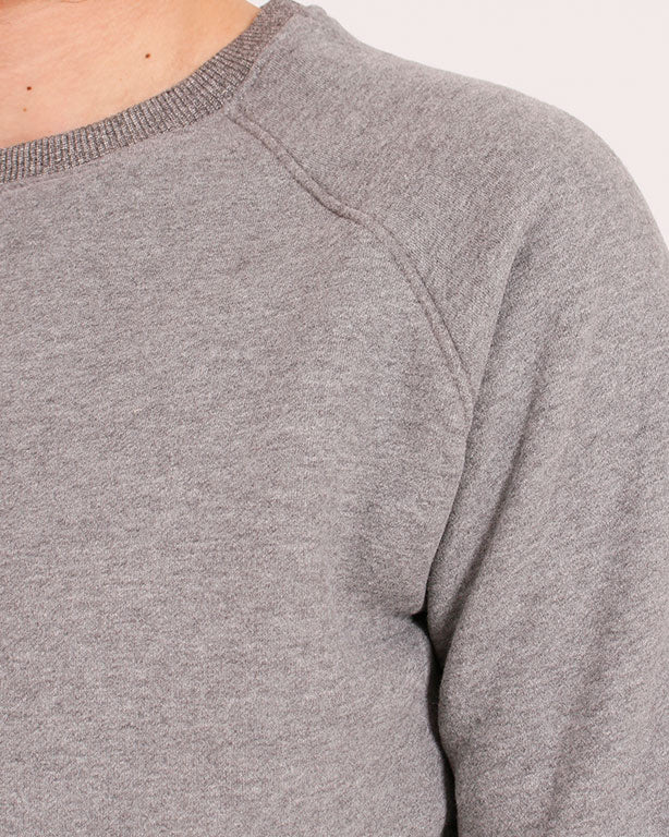 Heather Grey Raglan Sleeve Crewneck Sweatshirt - R206842 - Image 4