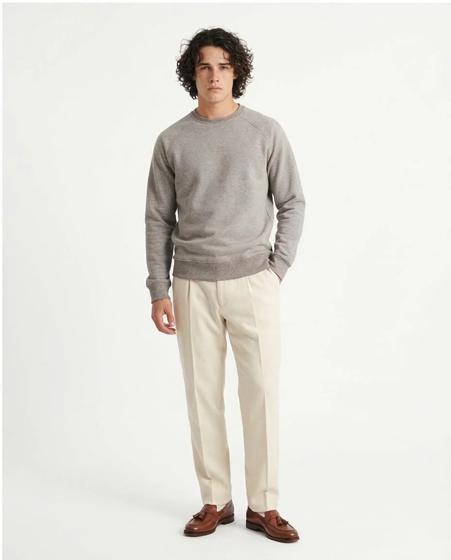 Heather Grey Raglan Sleeve Crewneck Sweatshirt - R206842 - Image 5