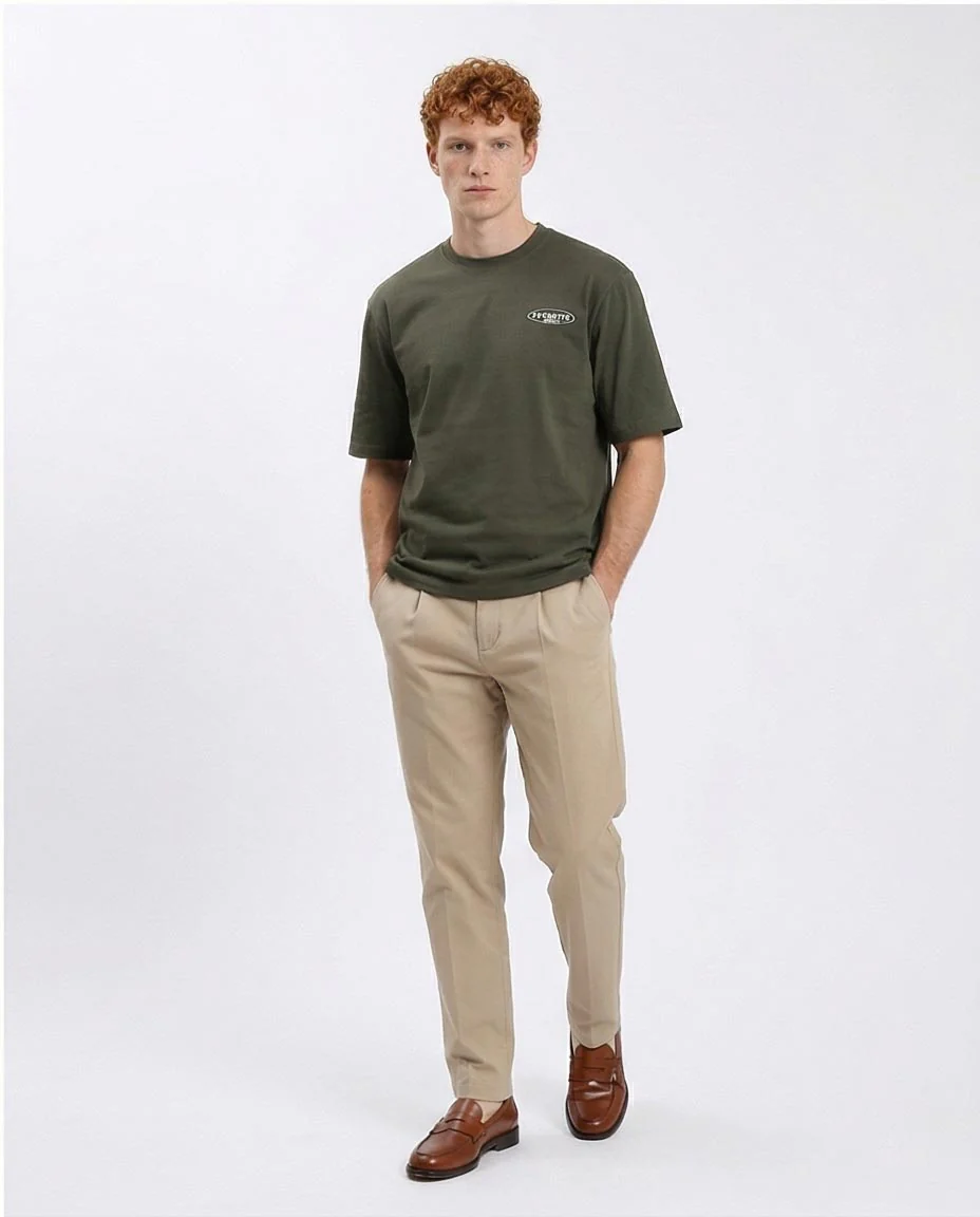 Ravin Heavyweight 100% Cotton "Favorite Society" Graphic Tee - Olive - R207711 - Image 4