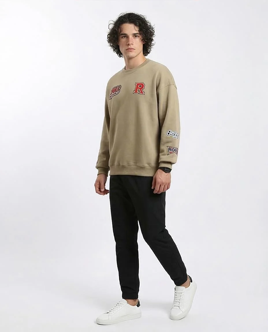 Ravin Heritage "1903" Patch Sweatshirt – Sport Luxe Edition - Light Coffee - R215073 - Image 5