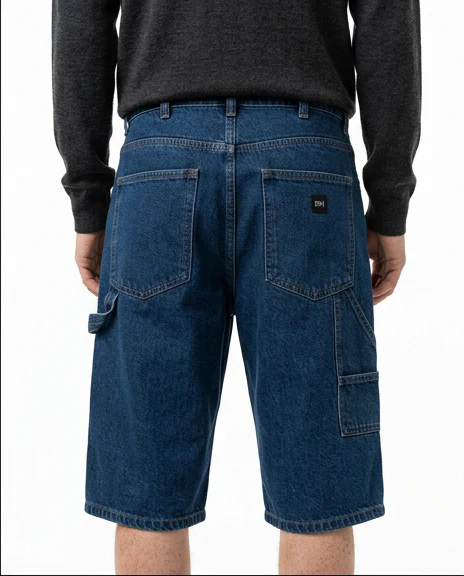 Indigo Loose Fit Carpenter Denim Shorts - R216915 - Image 2