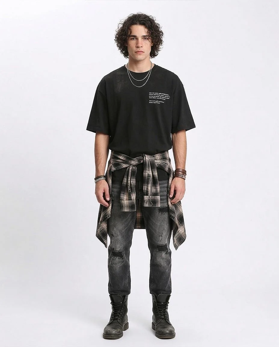 Ravin "INK YOU" Oversized Graphic Tee - Black - R209417 - Image 4