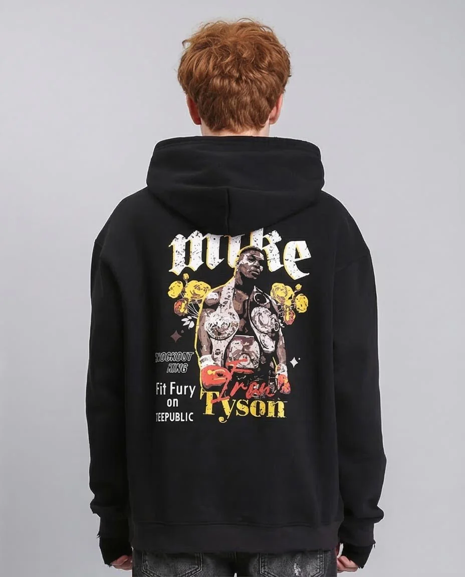 Ravin | "Iron" Mike Tyson Heavyweight Graphic Hoodie – Black - R212181 - Image 2
