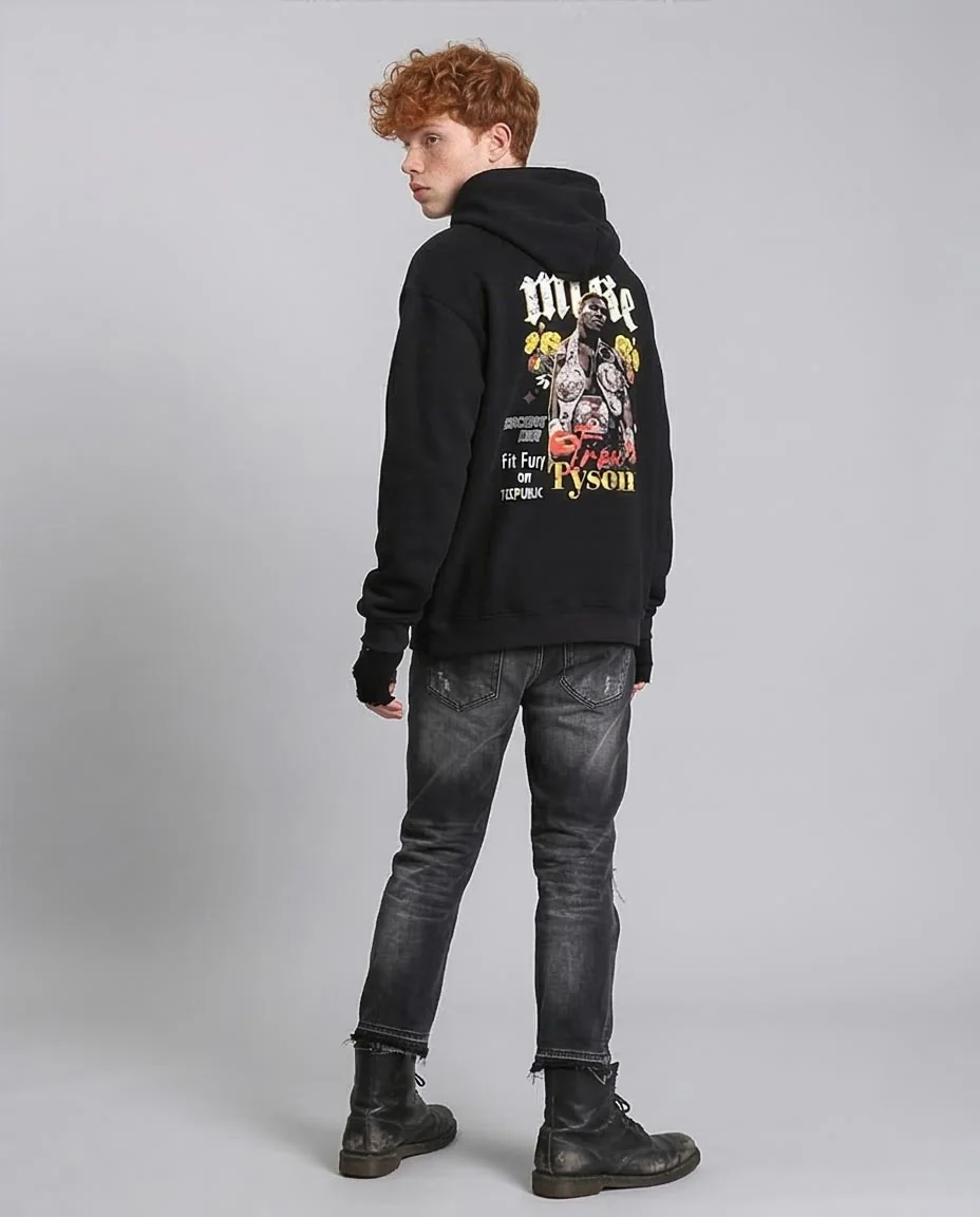 Ravin | "Iron" Mike Tyson Heavyweight Graphic Hoodie – Black - R212181 - Image 5