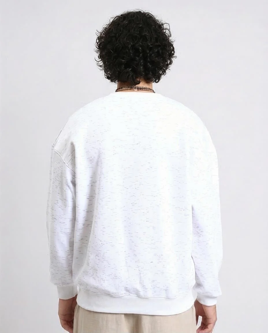 Ravin | "Just Vibing Here" Oversized Graphic Sweatshirt - Heather Off-White - R215110 - Image 2