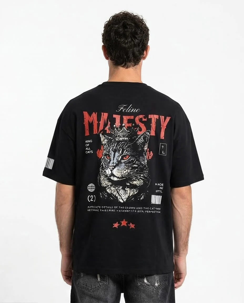Ravin "King of All Cats" Oversized Graphic T-Shirt - R209413 - Image 2