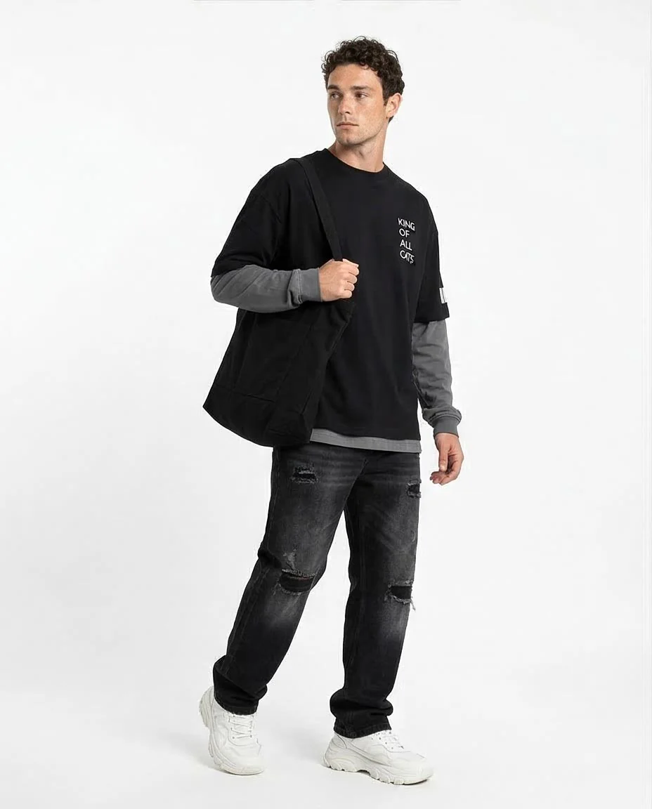 Ravin "King of All Cats" Oversized Graphic T-Shirt - R209413 - Image 4