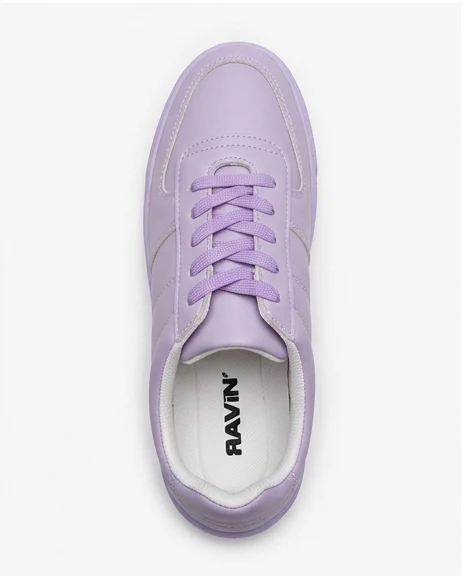 Lavender Monochrome Low-Top Sneakers - R211672 - Image 3