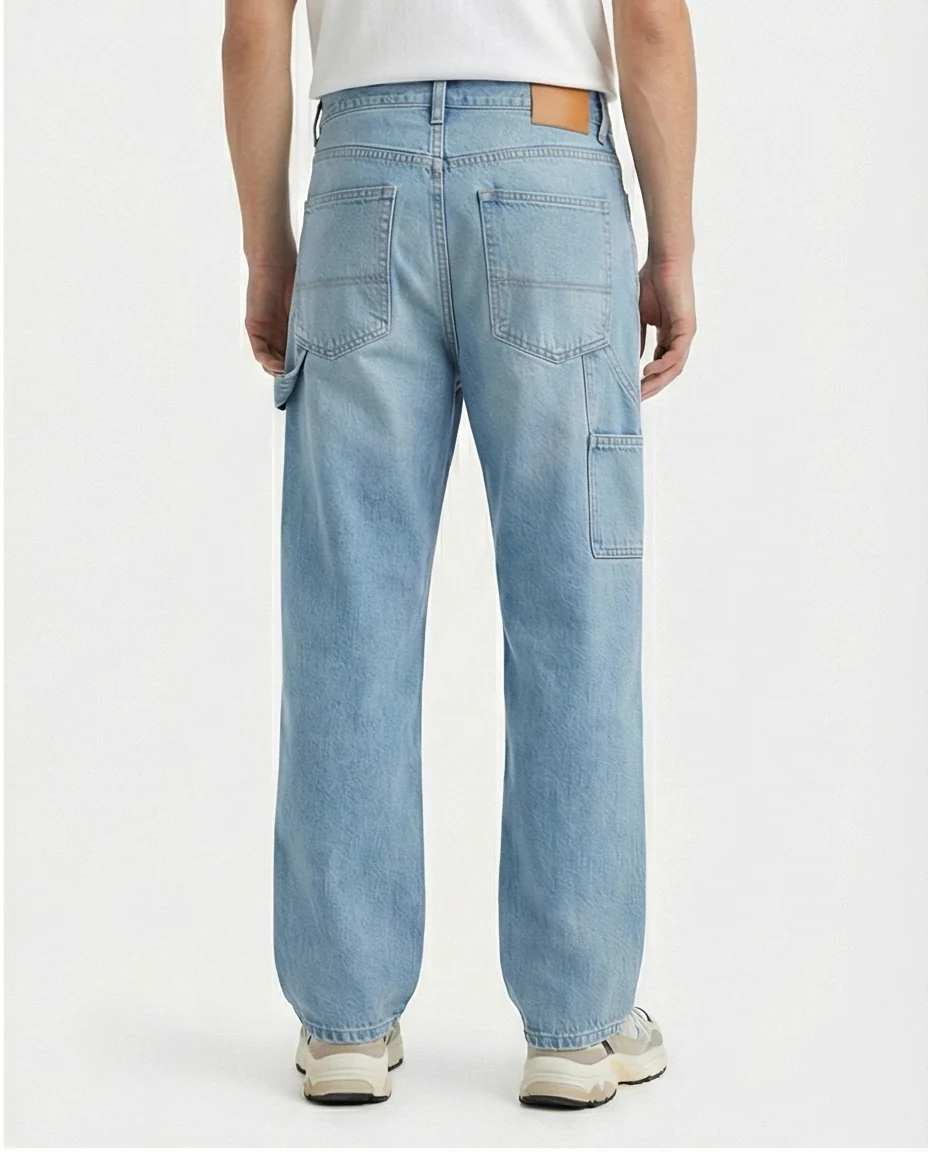 Light Wash Carpenter Loose Fit Jeans - Image 2