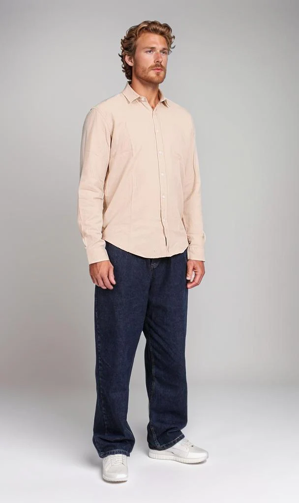 R206393-R206393 - Long Sleeve Textured Shirt - Sand - Image 5