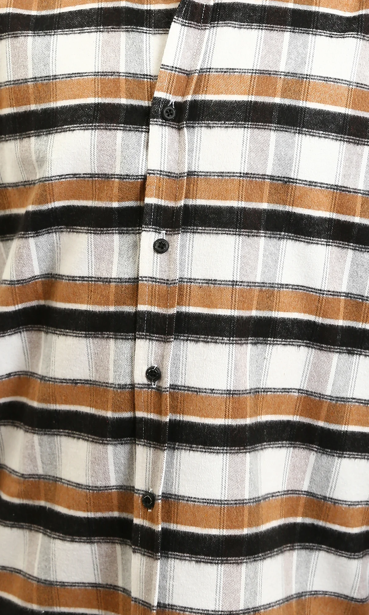 R215011 - Long Sleeves Checkered Casual Shirt - Brown, Black & White - Image 3