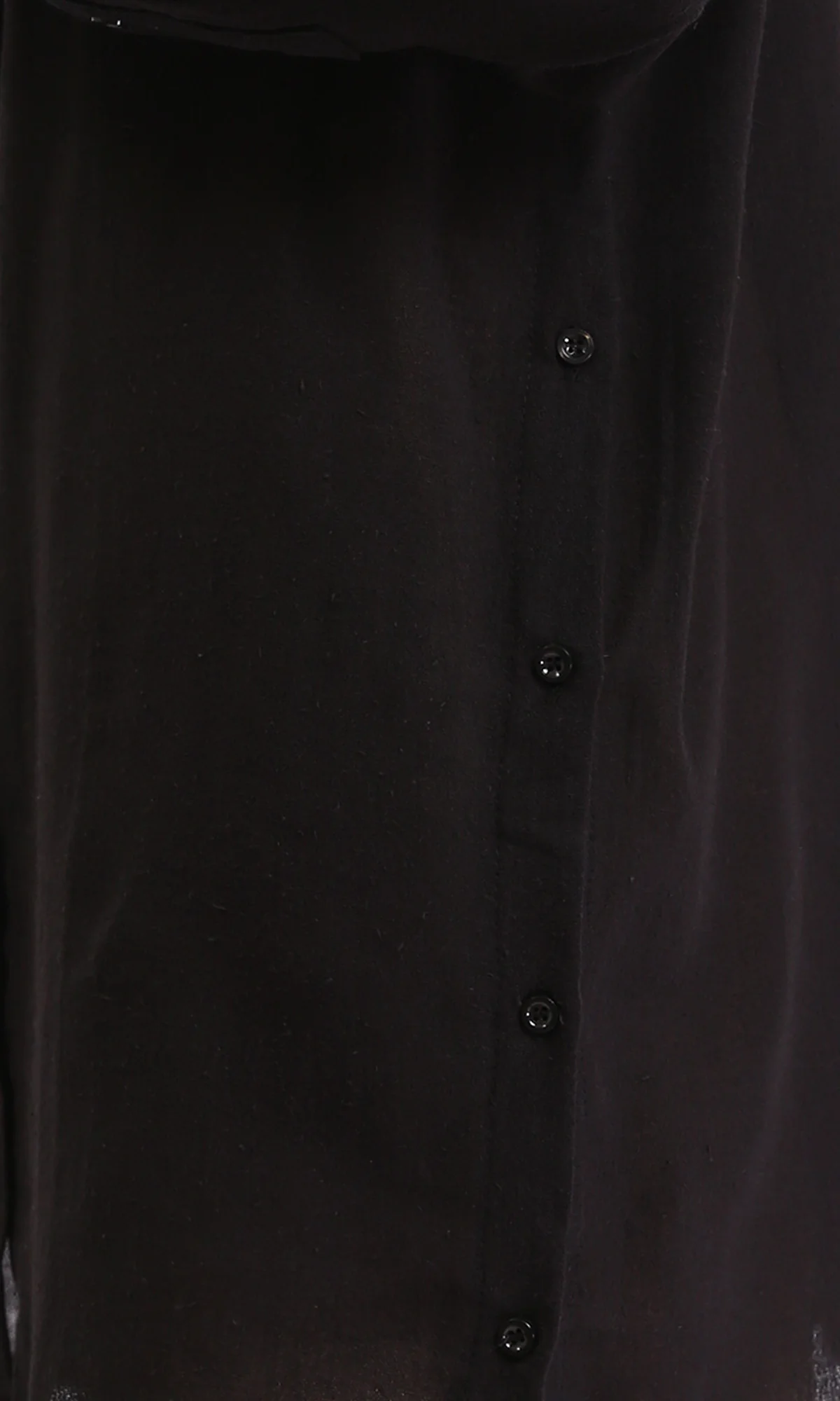 R206363 - Long Sleeves Solid Relaxed Long Shirt - Black - Image 3
