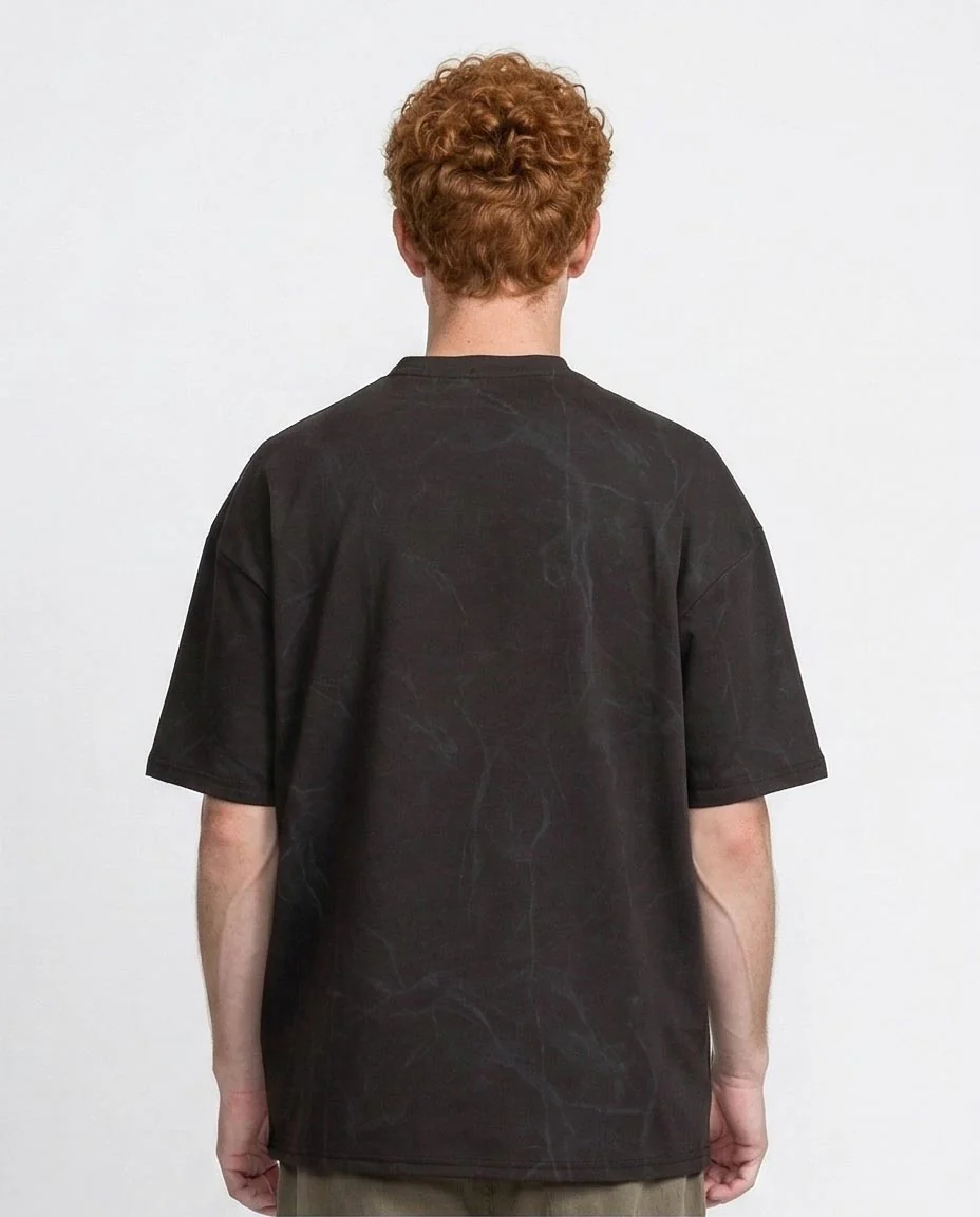 Ravin Marble-Print Oversized T-Shirt - Black - R209092 - Image 2