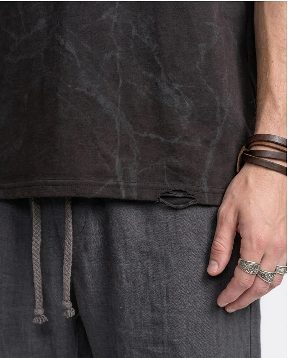 Ravin Marble-Print Oversized T-Shirt - Black - R209092 - Image 3