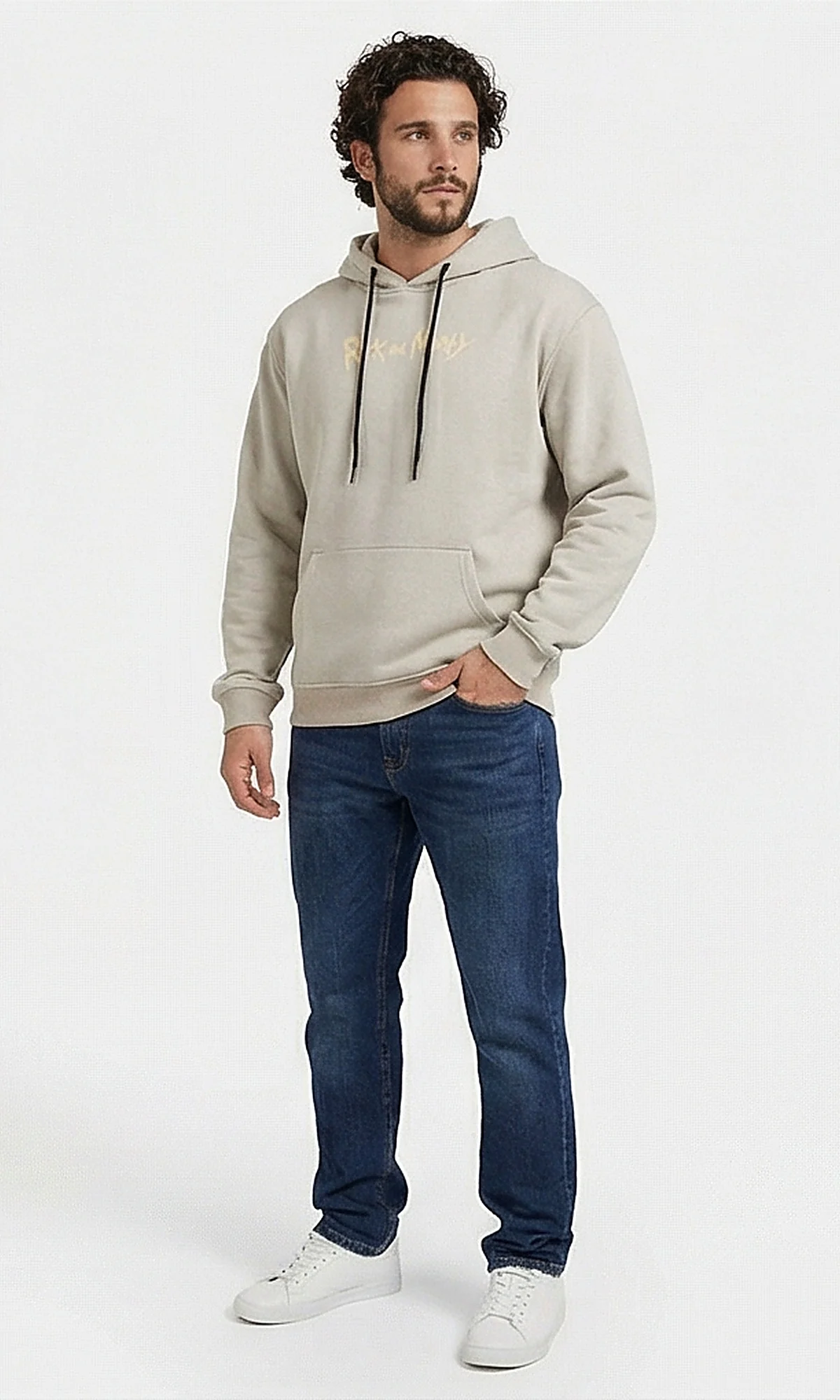 R207858 - Melton Graphic Hoodie - Light Green - Image 4