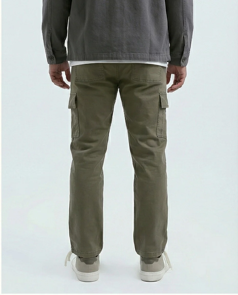 Olive Green Utility Cargo Drawstring Trousers - O192462 - Image 2